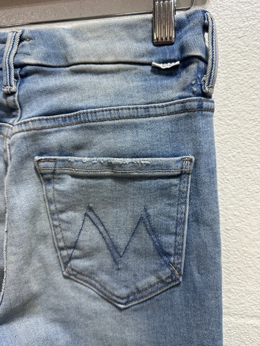 MOTHER High Waisted Looker Ankle Fray in Au Revoir light wash